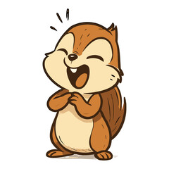 Squirrel Cartoon Mascot Laughing Squirrel Illustrations