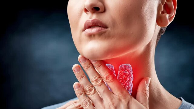 Thyroid gland concept ,Throat Discomfort and Thyroid Health Understanding Anatomy for Better Wellness and Medical Awareness