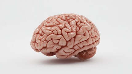 Fototapeta premium hyper-realistic 3D render of a brain model on white background