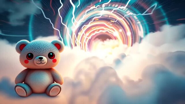 teddy bear in the night sky