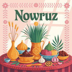 Flat Parsi New Year vector illustration 