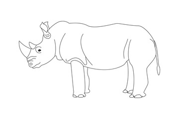 vector cartoon animal isolated on transparent background. black and white style
