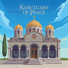 Fototapeta premium Flat religion building vector illustration