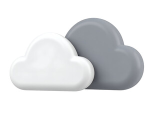 3D Cloud Pair Illustration