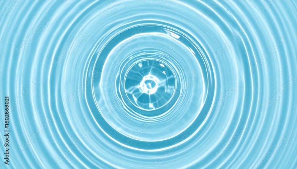 Poster light blue water surface with circular ripples concentric pattern abstract design