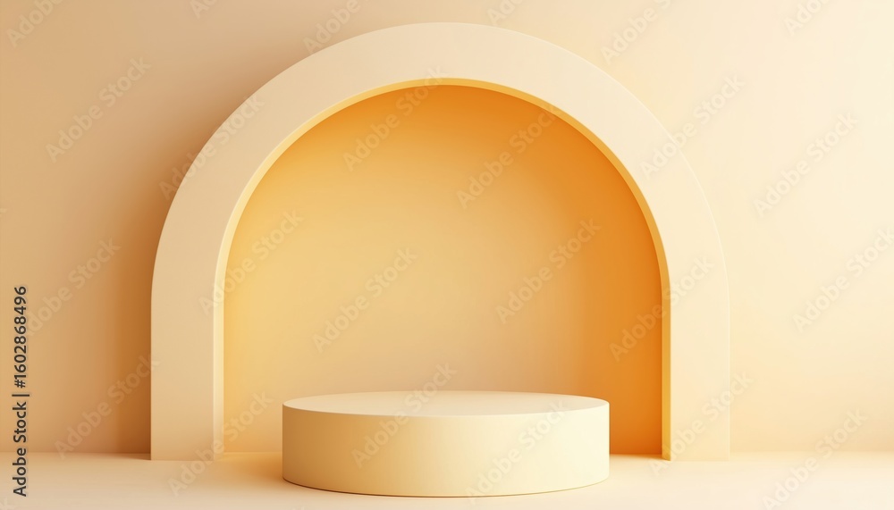 Aufkleber pastel yellow abstract studio backdrop: ideal for product display and showcase on pedestal display p