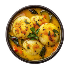 food idli sambar Indian in a bowl isolated on transparent background png