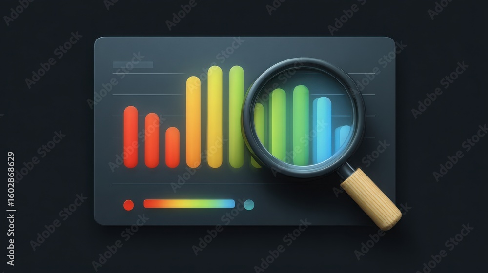 Poster magnified view of chart illustrating data analysis with another chart below for enhanced insight and