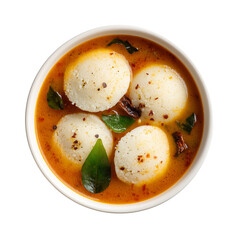  food idli sambar Indian in a bowl isolated on transparent background png