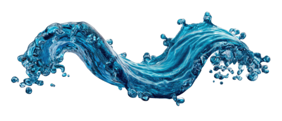 Aqua Flow: A dynamic and fluid splash of water, rendered in vibrant shades of blue, flows in a mesmerizing wave, capturing the essence of aquatic movement and energy.