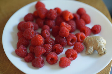 raspberries in a bowl