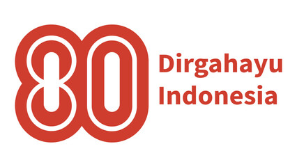 Logo typography for the 80th Independence Day of Indonesia.
