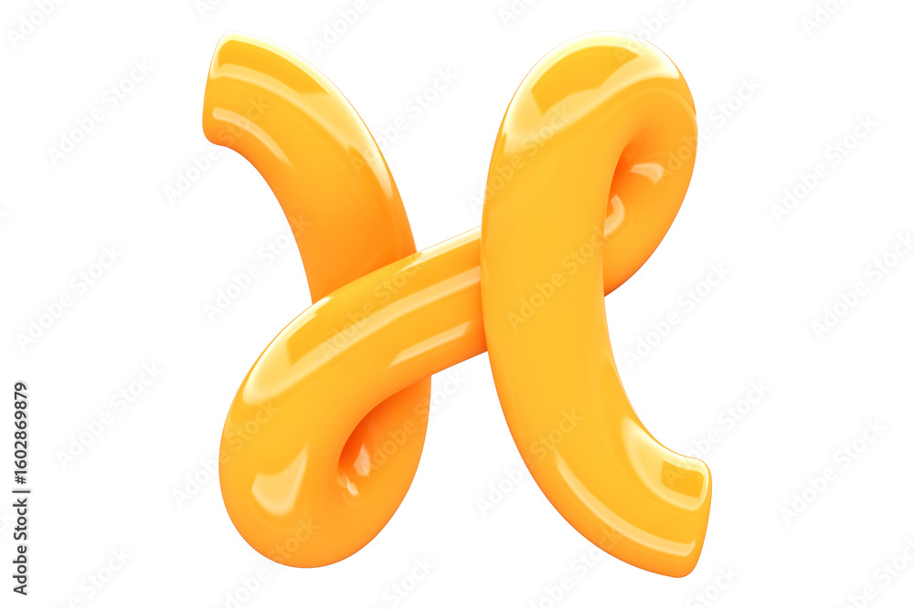 Poster 3d glossy candy alphabet letter h. high quality 3d rendering single-line font design element.