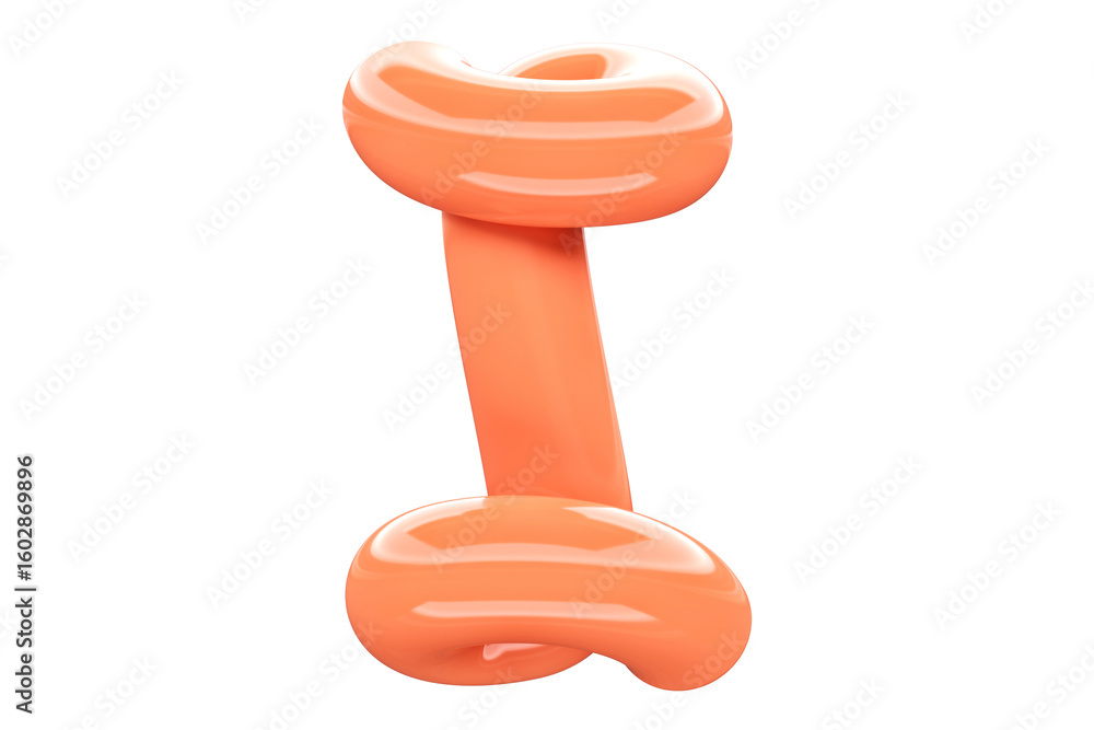 Aufkleber sweet bubble gum 3d font character i. high quality 3d rendering playful typography element.