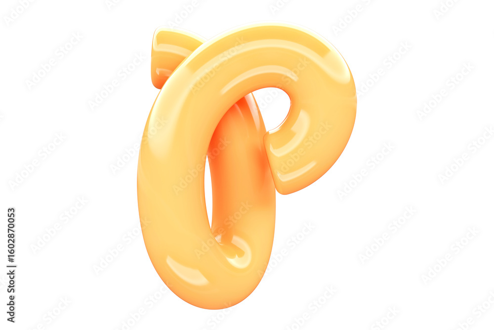 Aufkleber sweet bubble gum 3d font character p. high quality 3d rendering playful typography element.