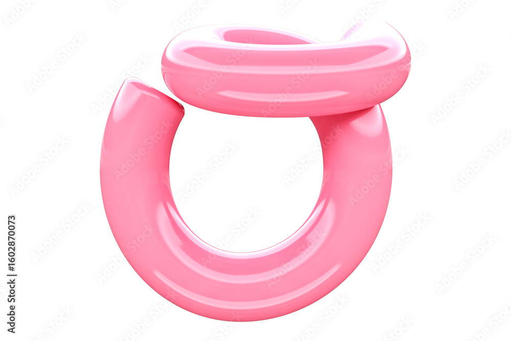 Poster 3d glossy candy alphabet letter o. high quality 3d rendering single-line font design element.