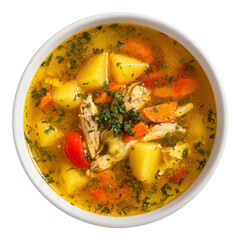  chicken soup with vegetable isolated on transparent background png