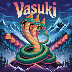 Vasuki, Golden dragon sculpture on temple roof, symbolizing ancient oriental culture and power