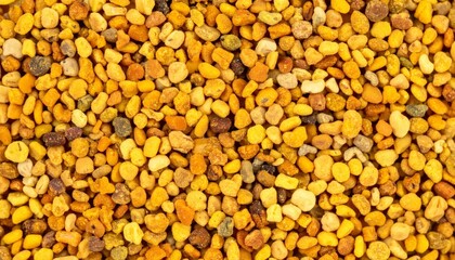 Close Up of Fresh Yellow Bee Pollen Granules a Natural Healthy Food Source