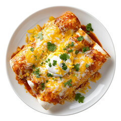  chicken enchiladas plate isolated on transparent background png