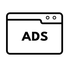 AdSense display advertising, online ads in browser - vector icon