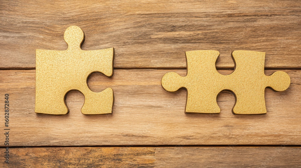 Poster two interlocking puzzle pieces representing the interconnectedness of business strategy and team dyn