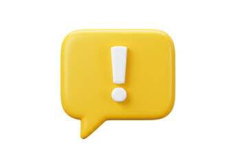 Isolated Yellow Speech Bubble with Exclamation Mark Icon