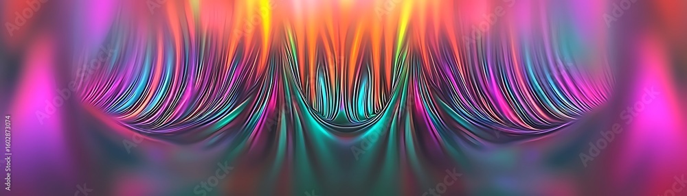 Poster abstract colorful background with flowing fabric and vibrant lights for modern design and artistic t