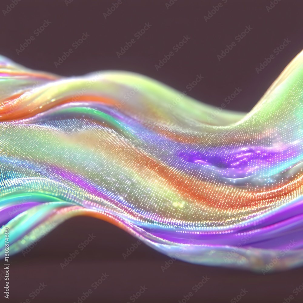 Poster abstract colorful waves in motion with light reflections creating a mesmerizing visual effect of ene