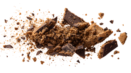 Scattered Chocolate Chunks and Cookie Crumbs