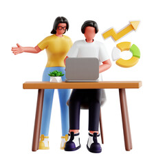 Business Disscussion 3d Illustration