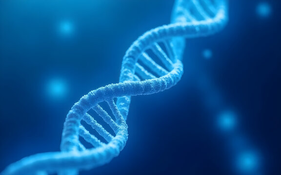 Blue DNA Double Helix Structure