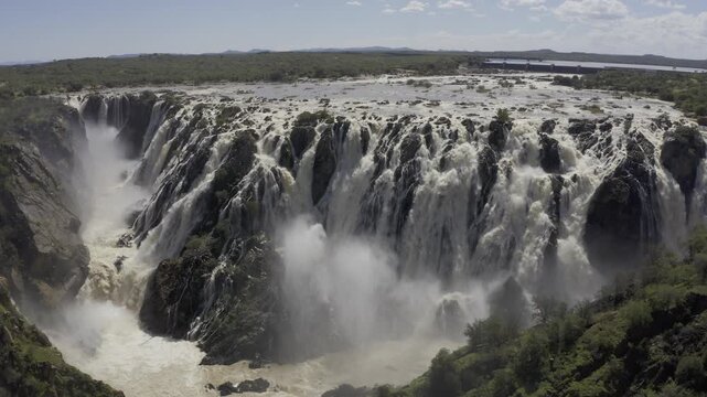 Aerial, Ruacana Falls, Kunene, Namibia