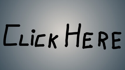 Banner with gray background saying Click Here. Illustration for websites. Icon.