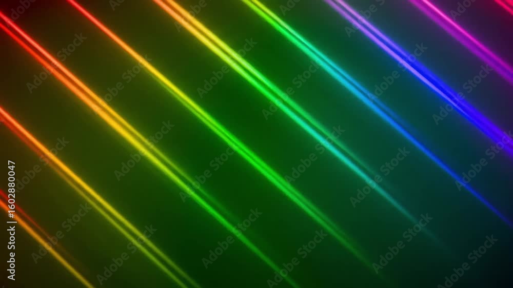 Poster colorful diagonal light streaks create a vibrant abstract background with a rainbow effect