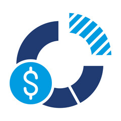 Profit Margin Icon Vector Illustration Blue Version