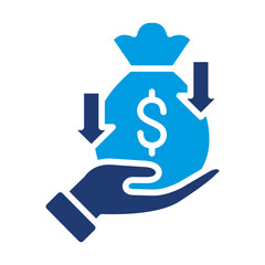Revenue Stream Icon Vector Illustration Blue Version