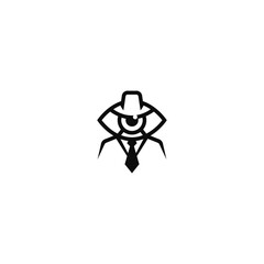 Detective eye in hat logo idea.