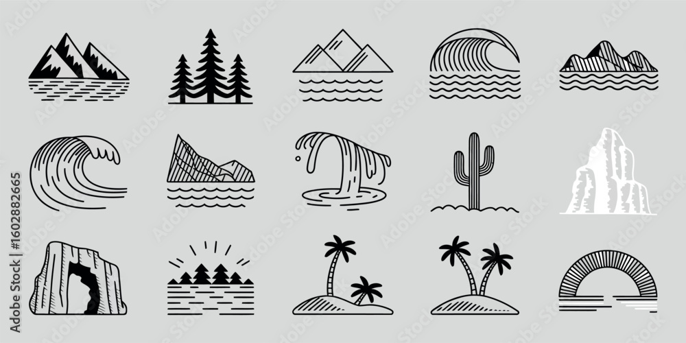 Poster hand drawn monochromatic vector design with grayscale and cmyk color elements
