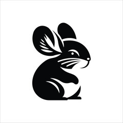 Cute Baby Agouti Silhouette SVG with Chubby Body and Big Ears for Cricut and Laser Cutting Adorable Animal Clipart Design