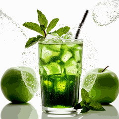 mojito cocktail isolated on white background