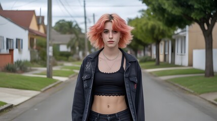 Alternative Teen Fashion in Suburb