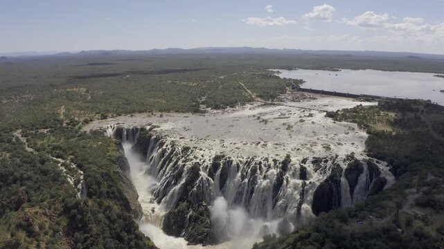 Aerial, Ruacana Falls, Kunene, Namibia