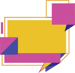 Geometric abstract shapes with yellow pink and blue colors vector