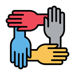 Obraz premium Team Building Icon Vector Illustration Color Version