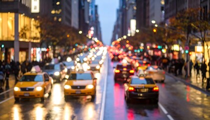 Blurred city street at night
