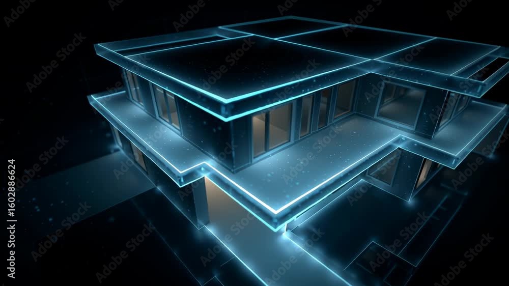 Poster innovative architectural animated floor plan hud showcasing modern design elements and spatial confi