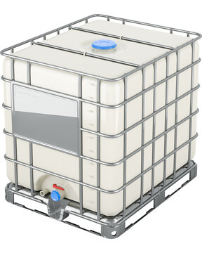 White intermediate bulk container.