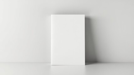 Blank white canvas standing upright in a minimalist setting offers versatile possibilities