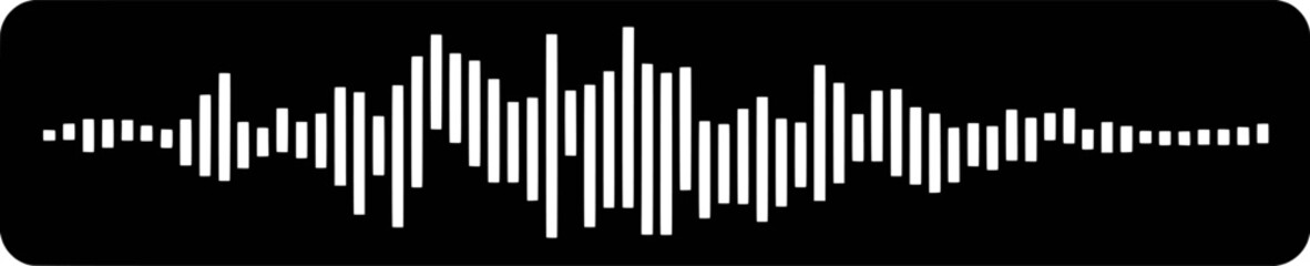 White sound wave bars on black background audio music